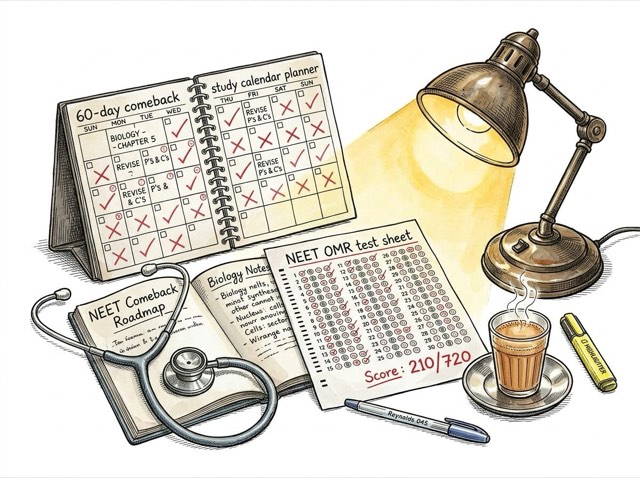 Dropper study desk with revision planner